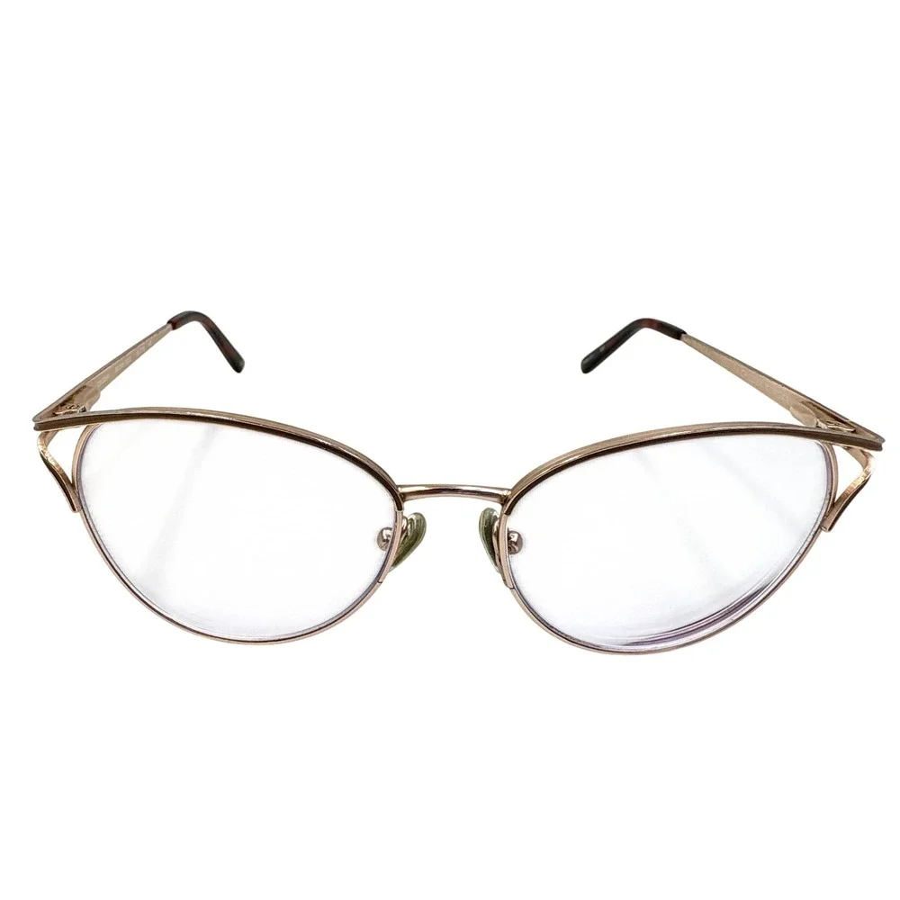 Chelsea Morgan Cat Eye Eyeglasses 20244 Gold Frame Designer Glasses Eyewear Chic